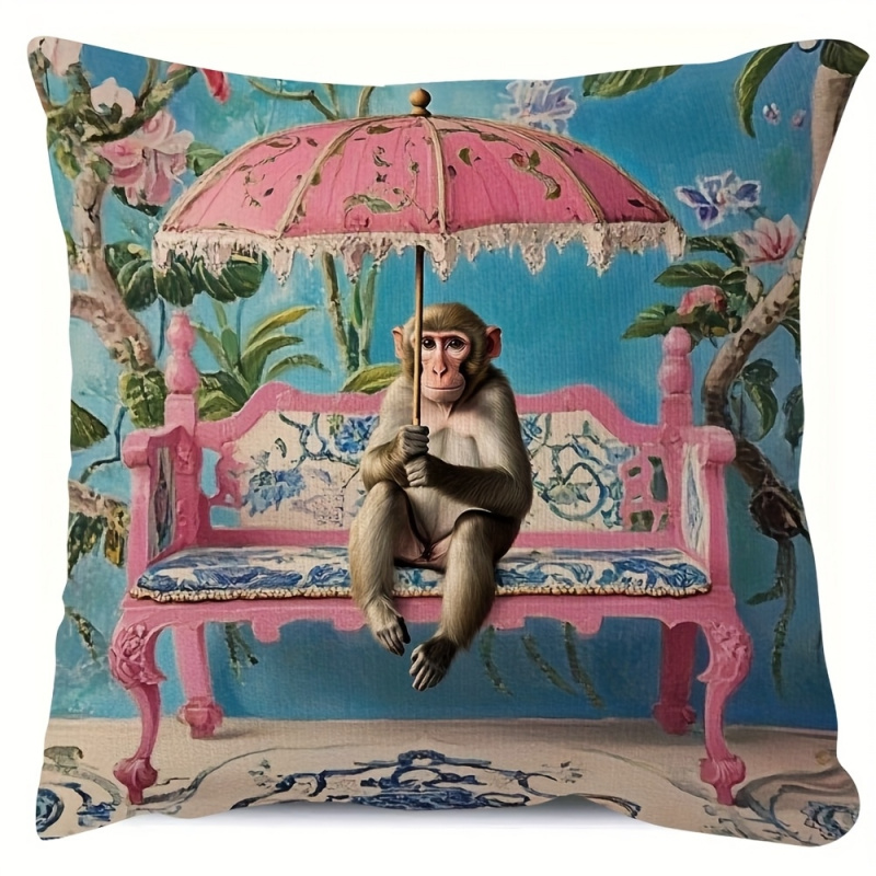 Pillow Insert 18X18 - 1 adet, Retro Pembe Çin Tarzı