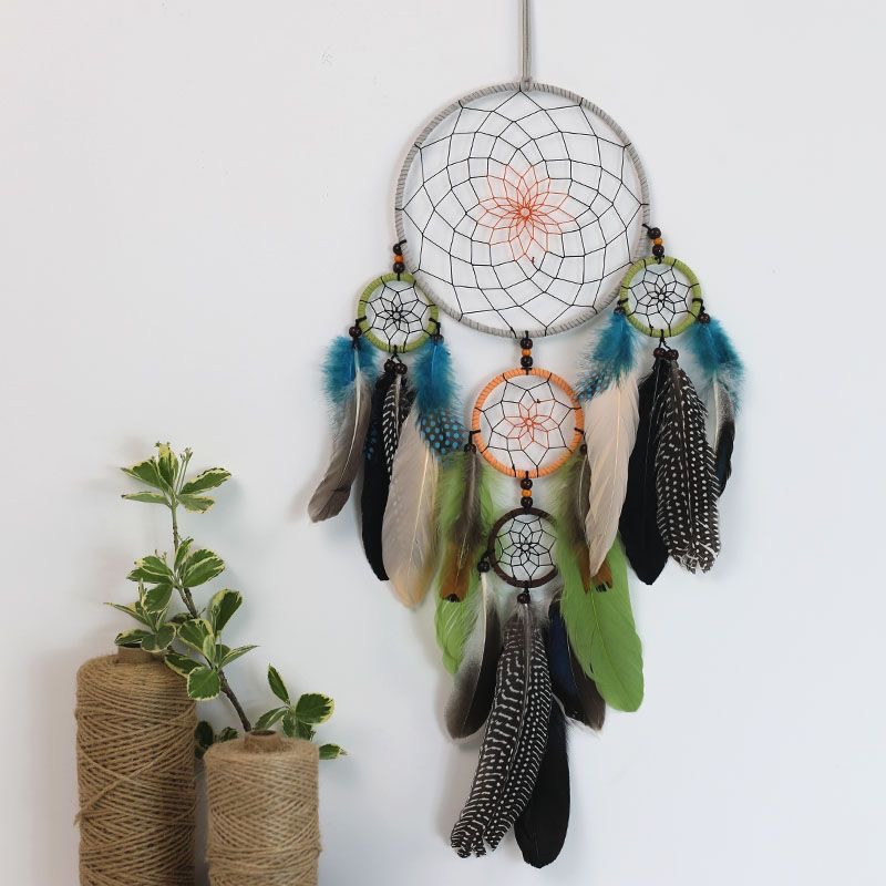 Home Textiles & Decorations - Vintage Çoklu Daireli Tüylü Rüyakapanı Duvar
