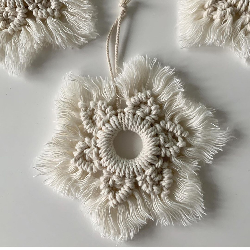 Home Textiles & Decorations - İskandinav Tarzı El Dokuması Pamuklu Yıldız